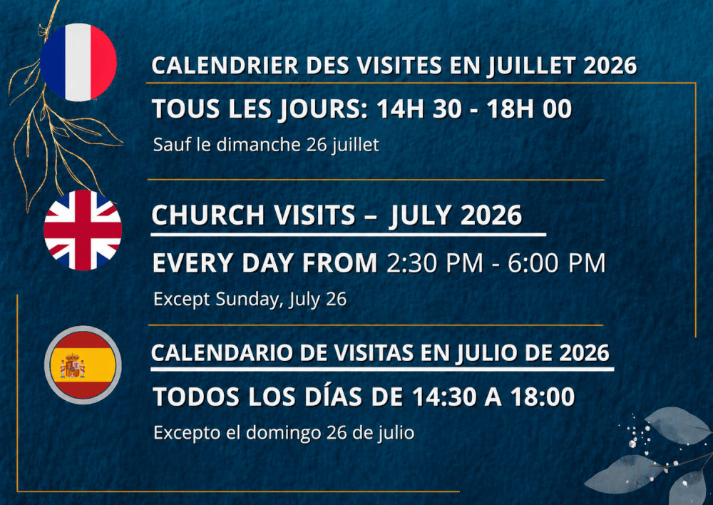 Horaires des visites - juillet 2026